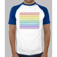 shirt baseball man rainbow pattern