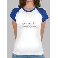 shirt woman geek is chic two-tone (blue)