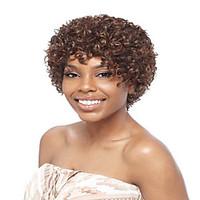 Short Afro Curly Wave Auburn Color Synthetic Wigs for Women
