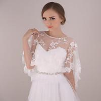 Shawls Shawls Sleeveless Lace Ivory Wedding / Party/Evening Scoop Lace / Rhinestone