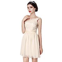 Short / Mini V-neck Bridesmaid Dress - Mix Match Sets Sleeveless Chiffon Lace