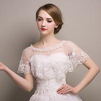 shawls shawls sleeveless lace tulle ivory wedding partyevening scoop l ...