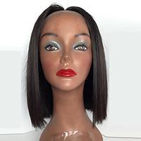 short bob straight natural black color lace front wigs high quality he ...