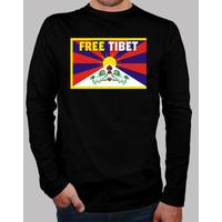 shirt manga long n / b boy - free tibet