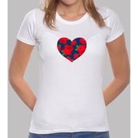 shirt women heart of roses