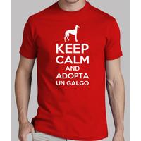 shirt keep calm and adopts a greyhound