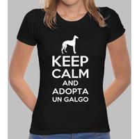 shirt keep calm and adopts a greyhound