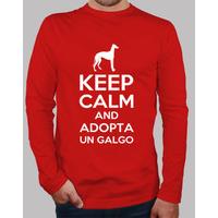 shirt keep calm and adopts a greyhound