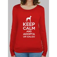 shirt keep calm and adopts a greyhound