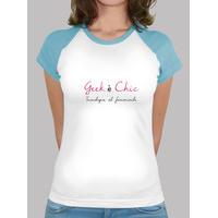shirt woman geek is chic two tone blue