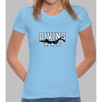 shirt woman diving, sky blue, top quality