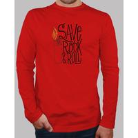 shirt manga long save rock and roll