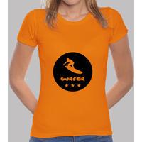 shirt surf woman orange top quality