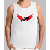 shirt diving man sleeveless white