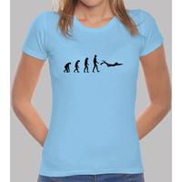 shirt woman diving sky blue top quality