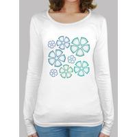 shirt woman ml blue flowers