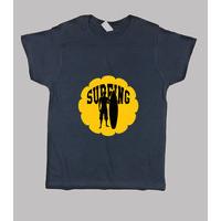 shirt child surfing, short sleeve, navy blue