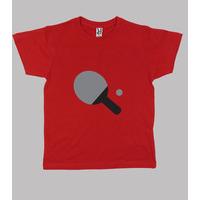 shirt child table tennis, short sleeve, red