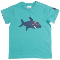shark motif baby t shirt turquoise quality kids boys girls