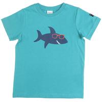 shark motif kids t shirt turquoise quality kids boys girls