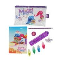 Shimmer and Shine girls filled pencil case and pad with pencil ruler eraser sharpener highlighters - Multicolour