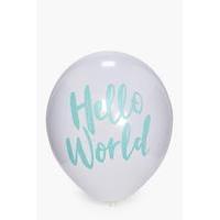 shower hello world balloons 10 pack mint