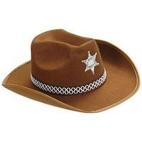 sheriff felt brown sheriff hats caps headwear for fancy dress costumes