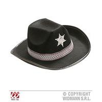 Sheriff Felt - Black Sheriff Hats Caps & Headwear For Fancy Dress Costumes