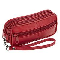 Sheep Nappa Double Glasses Case, Red, Leather