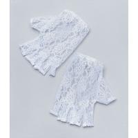 Short White Lace Fingerless Gloves