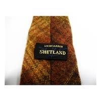 shetland pure new wool tie rust mustard