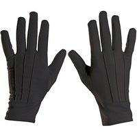 Short Black Short Spandex & Velvet Gloves For Fancy Dress Costumes Accessory