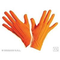 Short Orange Short Spandex & Velvet Gloves For Fancy Dress Costumes Accessory