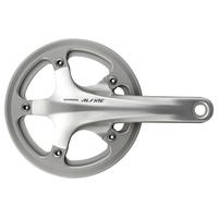 Shimano Alfine Single Ring Chainset with Chain Guard | Silver - Mix - 42 Tooth
