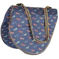 shires horse print saddle bag