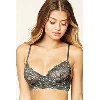 Sheer Floral Lace Underwire Bra