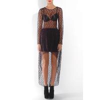 Sheer Lace Mullet Hem Dress