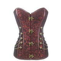 Shaperdiva Women\'s Retro Steampunk Corset Top Steel Boned Gothic Waist Training Bustier Body Shaper