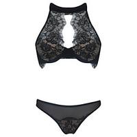 shaperdiva womens high neck transparent lace bra sets