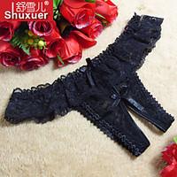 Shuxuer Women Cotton/Lace Ultra Sexy T-back