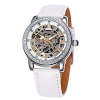 SHENHUA Women\'s Hollow Dial Diamond Case Leather Band Strap Watch Auto-Mechanical Wrist Watch (Assorted Colors) Unique Watches Fashion Watch