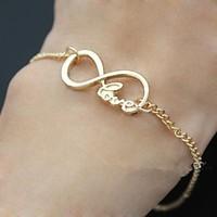 Shixin Love Word Letters Infinite Infinity Chain Bracelet Christmas Gifts