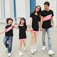 Short Sleeve Cotton Blend/Polyester Family Clothing Sets , Summer/Fall Dress/Tee