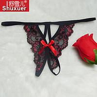 Shuxuer Women Cotton/Lace Ultra Sexy T-back