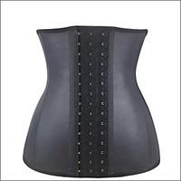 shaperdiva womens sexy black 9 steel boned smooth latex waist cincher  ...