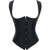 shaperdiva womens sexy satin steel boned underbust corset black slim w ...