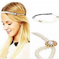 shixin fashion flower shape pearl elastic headband1 pc
