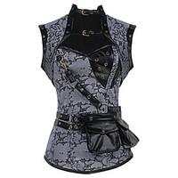 shaperdiva womens 12 steel boned vintage waist trainer gothic corset t ...