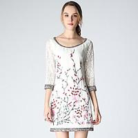 shyslily womens embroidery going out sophisticated sheath dressembroid ...