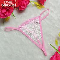 Shuxuer Women Cotton/Lace Ultra Sexy T-back